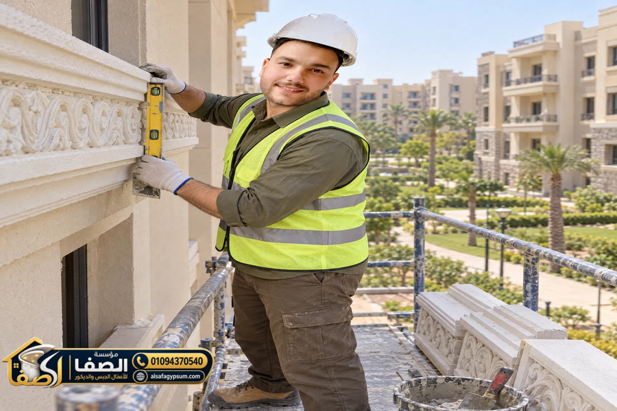عناصر GRC معمارية بعد اكتمال التشطيب